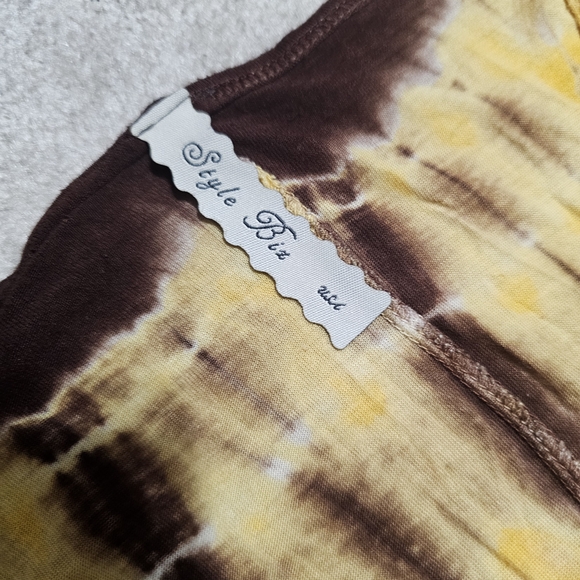 Style Biz Tie Dye V-Neck Maxi Dress Smocked Waist S - Picture 4 of 6